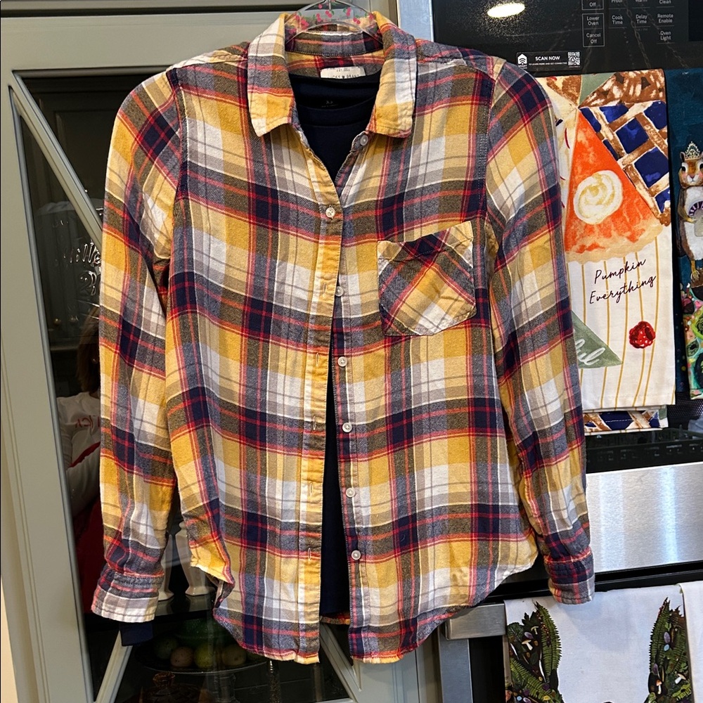 Lucky Brand Plaid Flannel Button Up Shirt Small